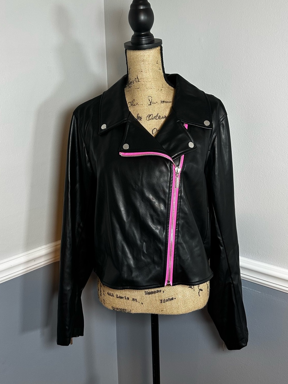 Betsey Johnson x Torrid Black Faux Leather Moto Jacket Size 3X